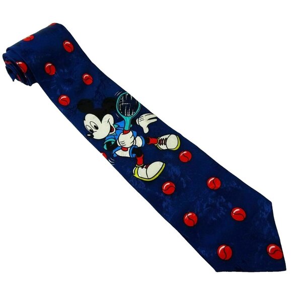 Mickey Mouse Tennis Silk Tie Disney Necktie from Tie Rack Italy Made - Picture 2 of 3